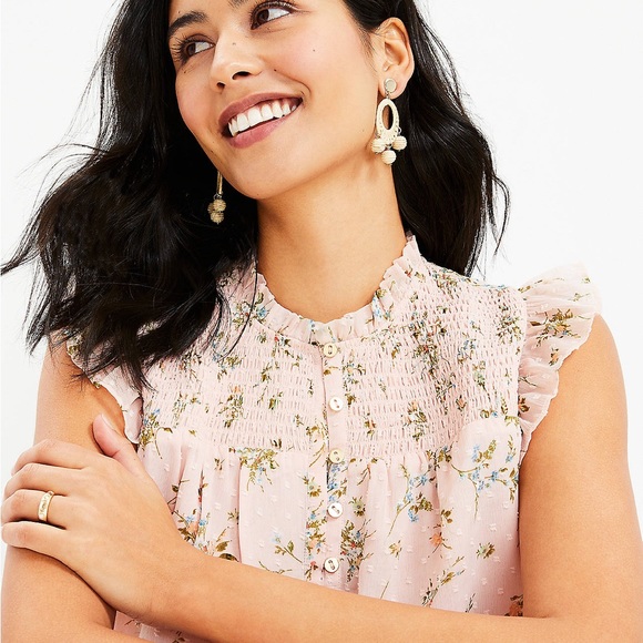 Garden Smocked Ruffle Button Top - Picture 3 of 7